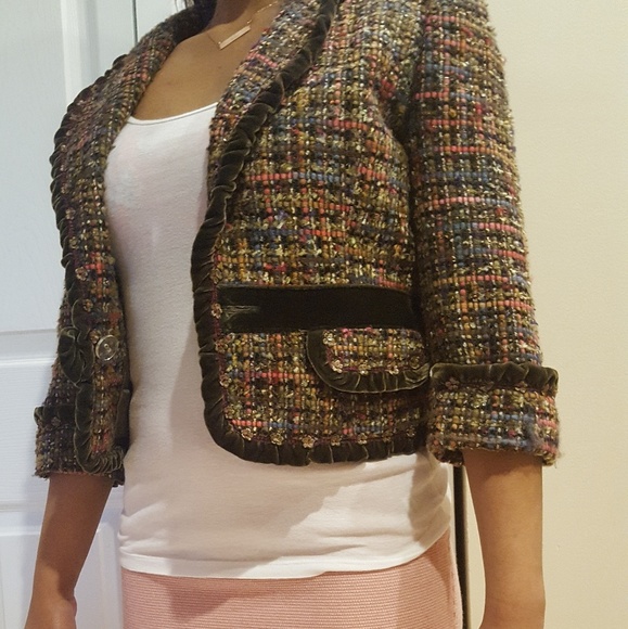 Cynthia Steffe wool and velvet jacket great condit - Picture 2 of 4